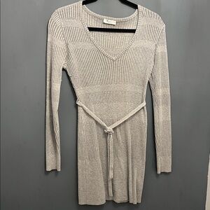 Thyme Maternity Gray Ribbed Knit Dress